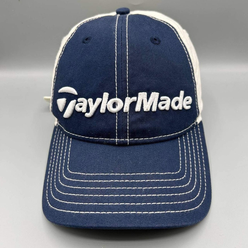 Taylormade Tmax Gear Hat Men Blue Embroidered Strap Back Cap Cotton